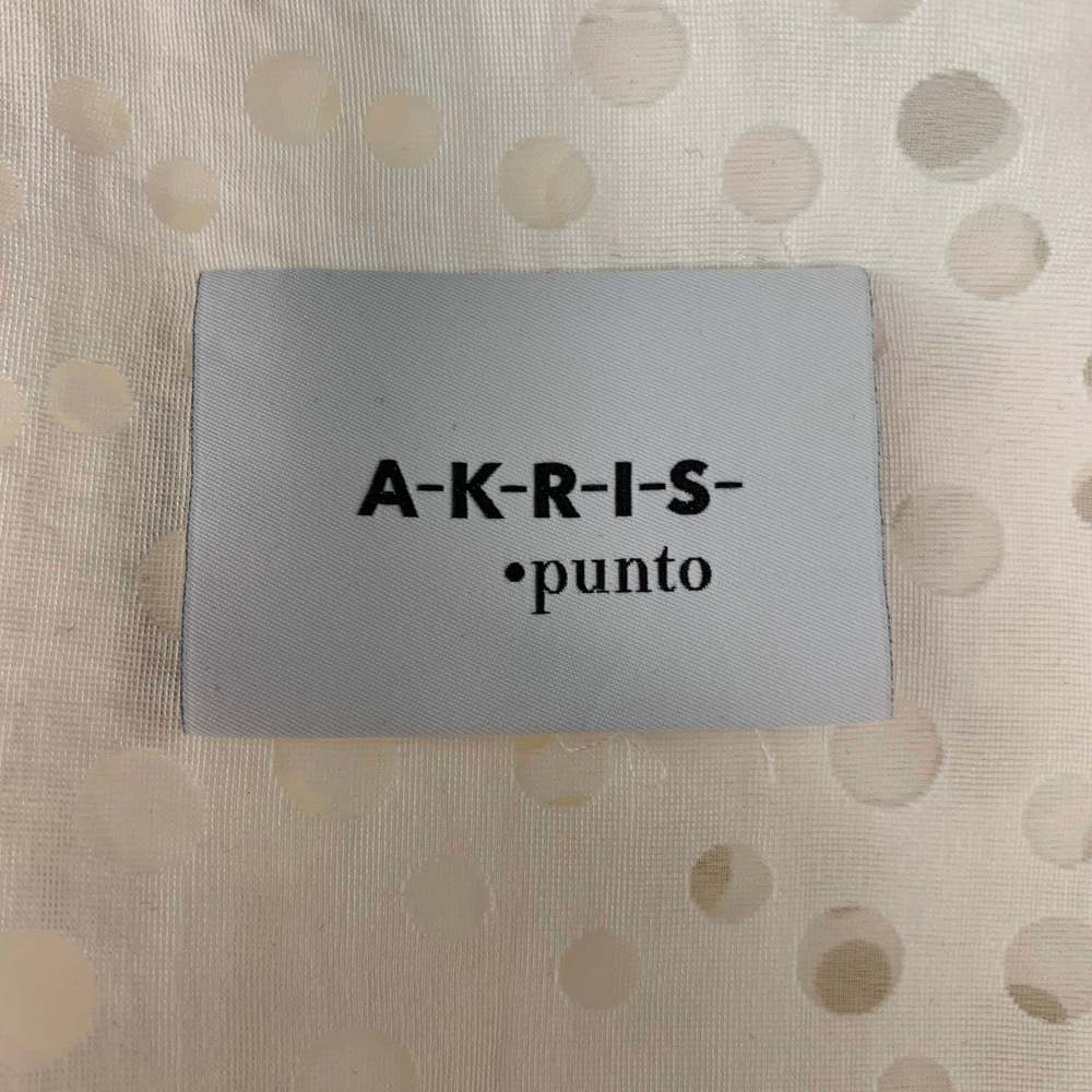 AKRIS White Viscose and Nylon Polka Dot Oversized Casual Top - Picture 4 of 6